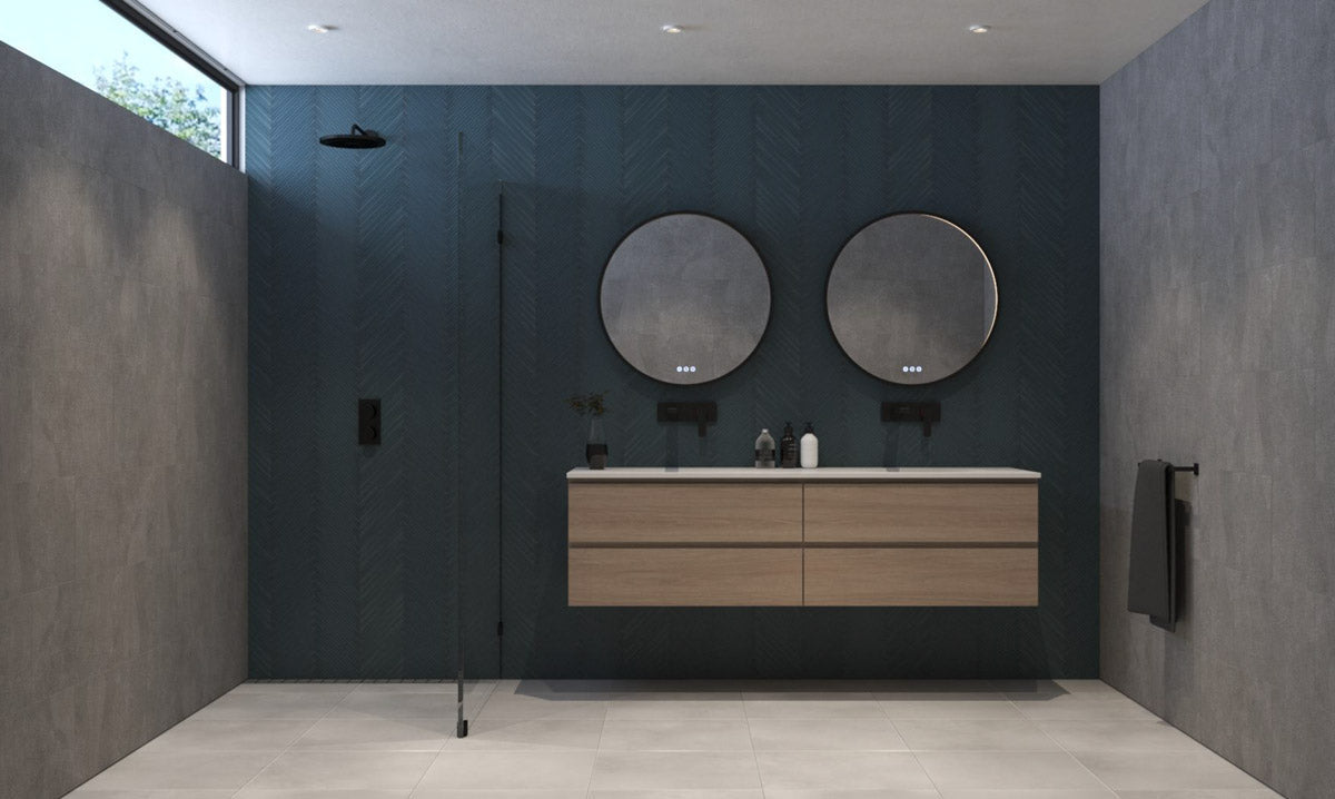 Euro Mirror Olëk Black Frame 900mm - Designer Bathware