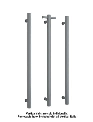 Round Heated Vertical Bar Rail - Designer Bathware
